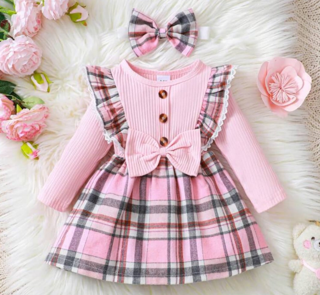 VESTIDO ESCOCES ROSA
