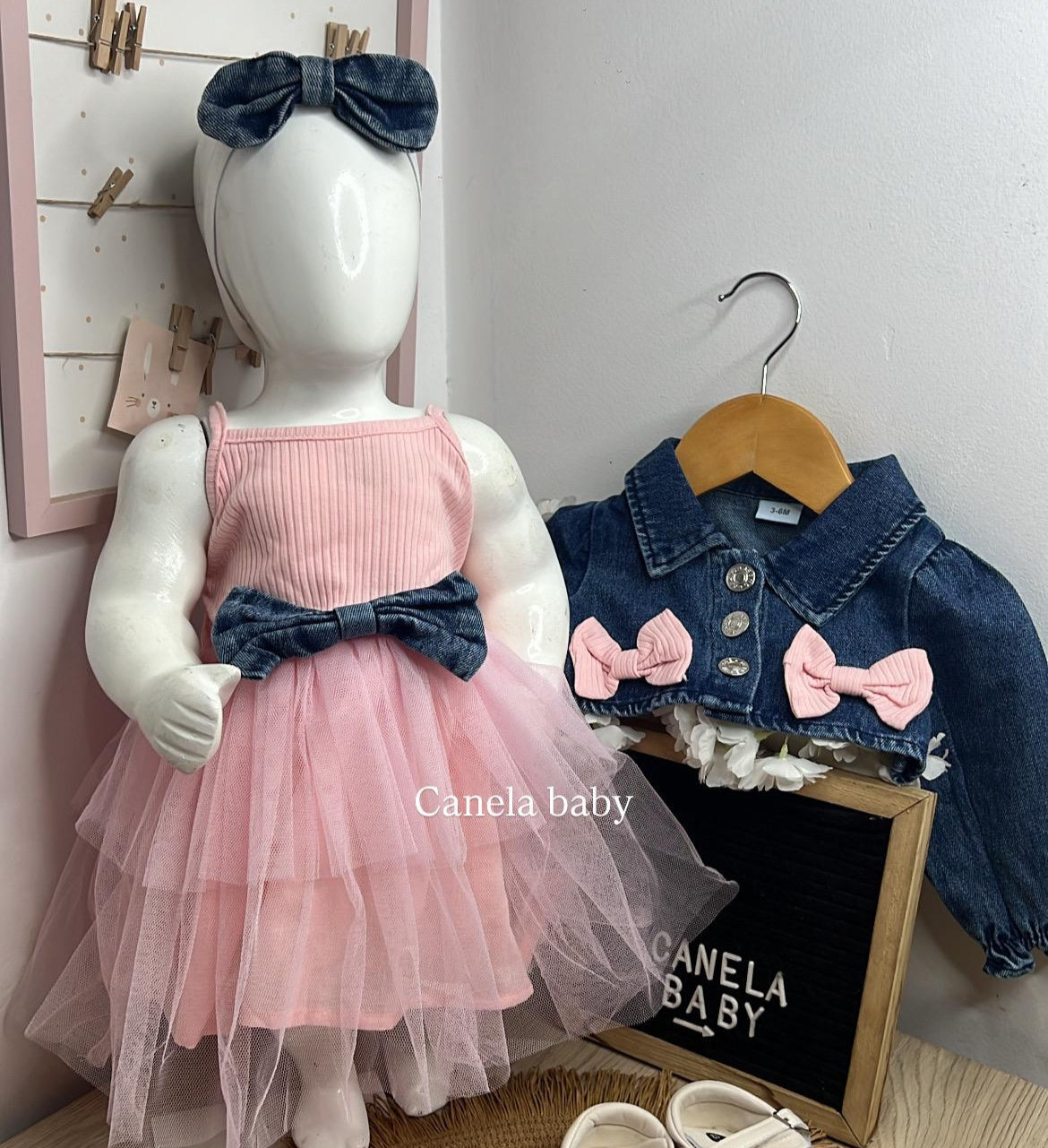 vestido pink  de lazo
