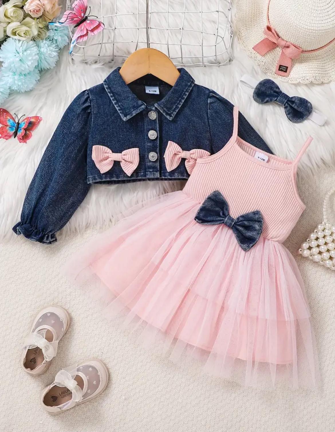 vestido pink  de lazo