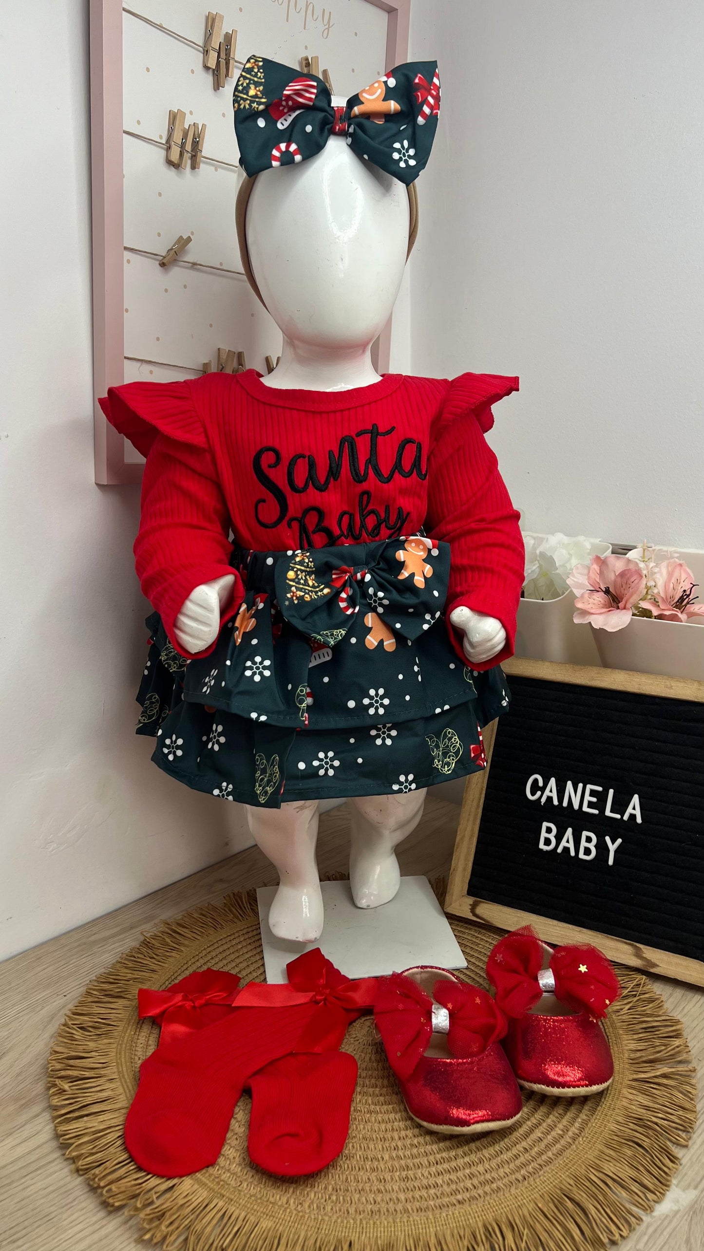 BODYVESTIDO NAVIDEÑO SANTA BABY